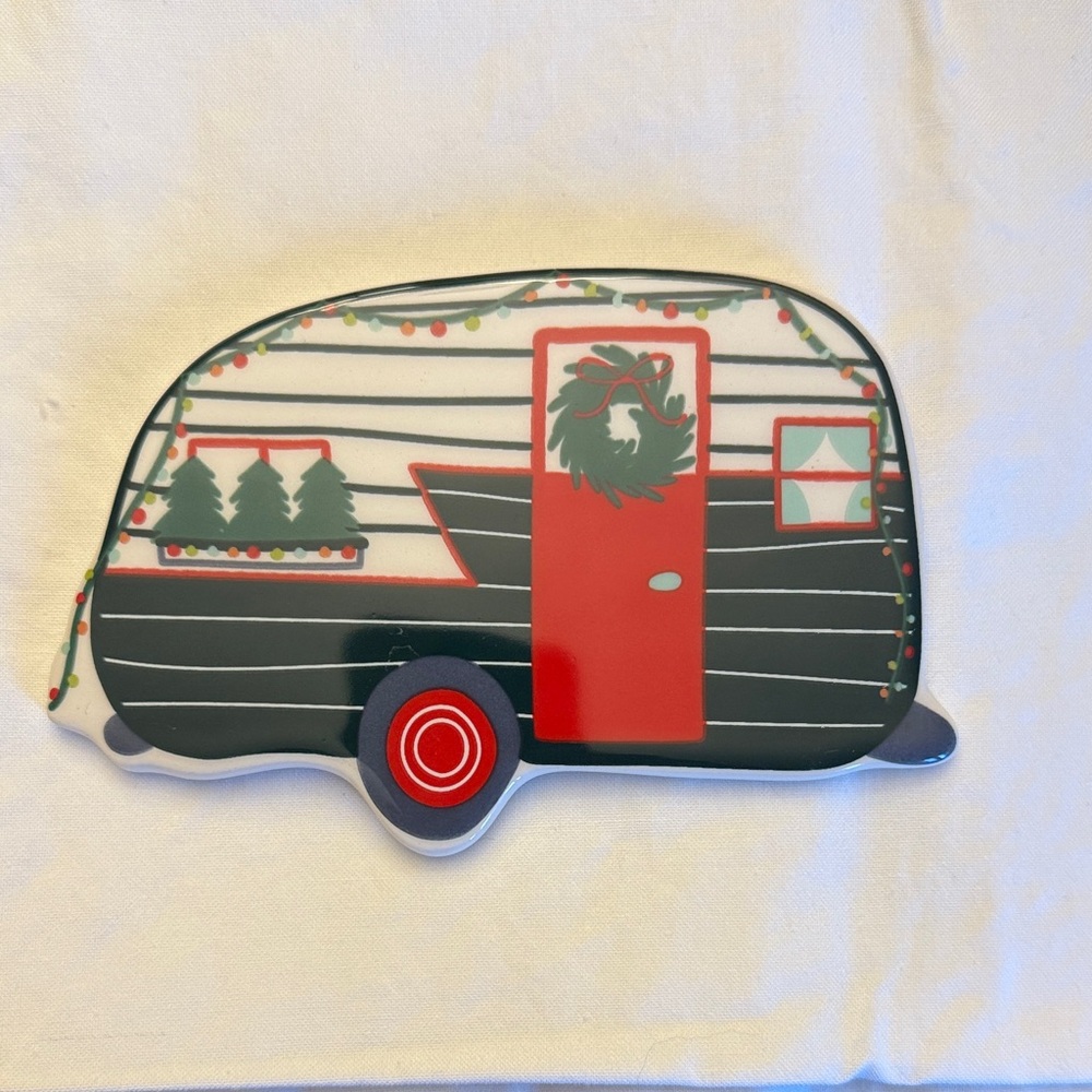 Coton Colors Festive Camper Ornament - Red and Green